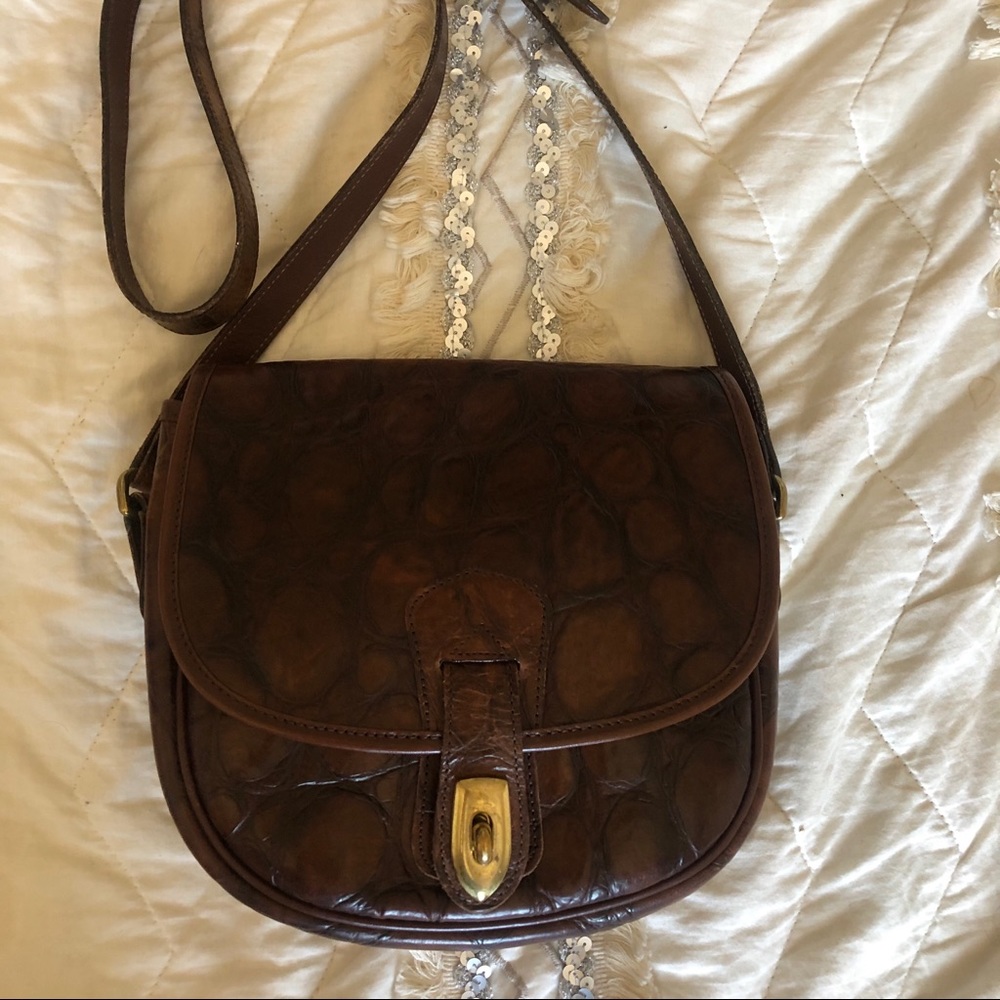 Vintage Dooney & Bourke Croc Embossed Bayou Bag
